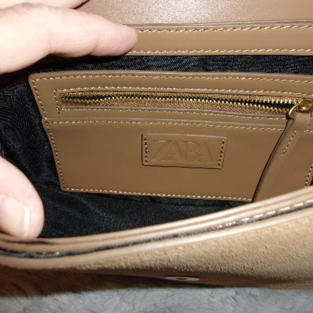 E-106 ZARA SPLIT SUEDE/LEATHER CROSSBODY BAG - Picture 9 of 14